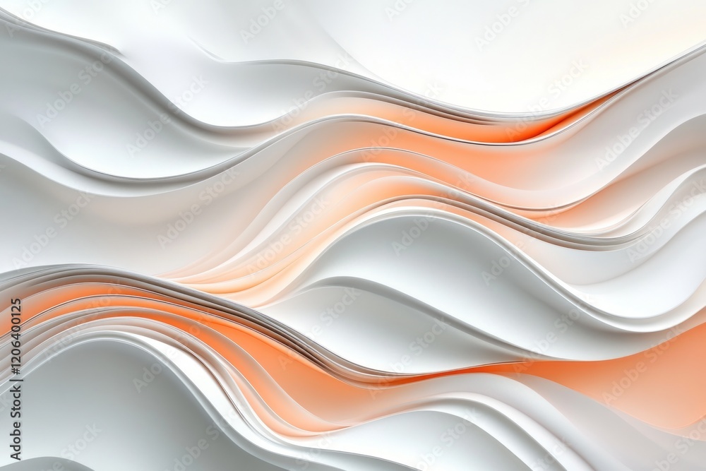 Obraz premium Abstract Swirling Waves of Peach and White