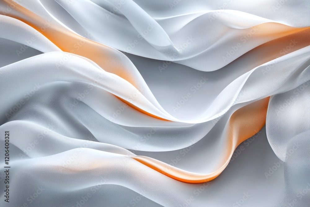 Obraz premium Abstract Drapery: Elegant Grey and Orange Silk