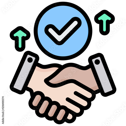 Trust Building Outline Color Icon