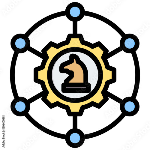 Strategic Networking Outline Color Icon