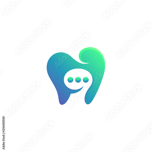 dental logo with chat message combination in modern design style