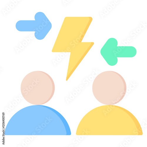 Conflict Interest Flat Icon