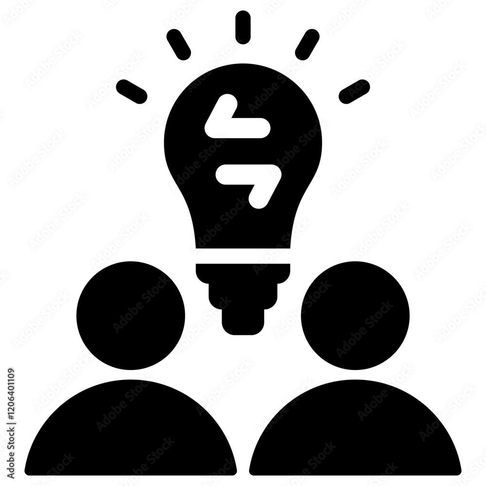 Knowledge Transfer Glyph Icon Knowledge Transfer Glyph Icon