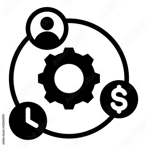 Resource Allocation Glyph Icon