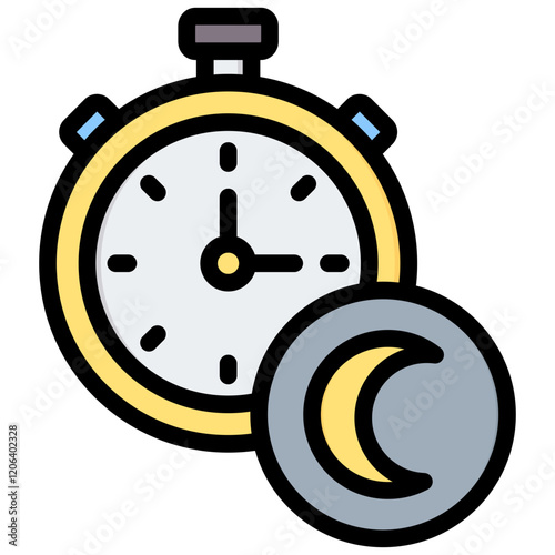 Overtime Outline Color Icon
