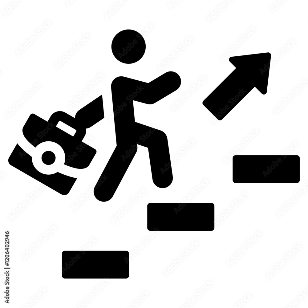 Career Promotion Glyph Icon Career Promotion Glyph Icon