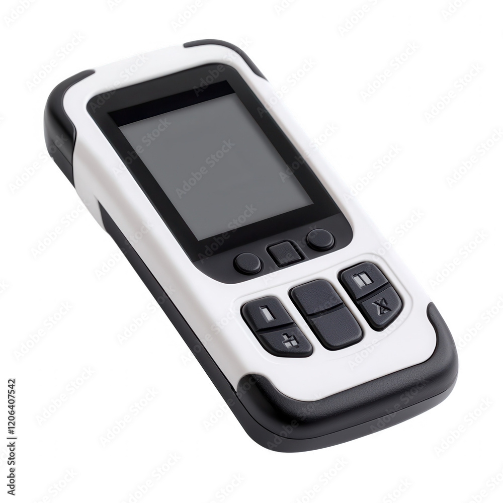A sleek remote control featuring a digital screen and multiple buttons, designed for user-friendly navigation, Transparent Background. A sleek remote control featuring a digital screen and multiple buttons, designed for user-friendly navigation, Transparent Background.