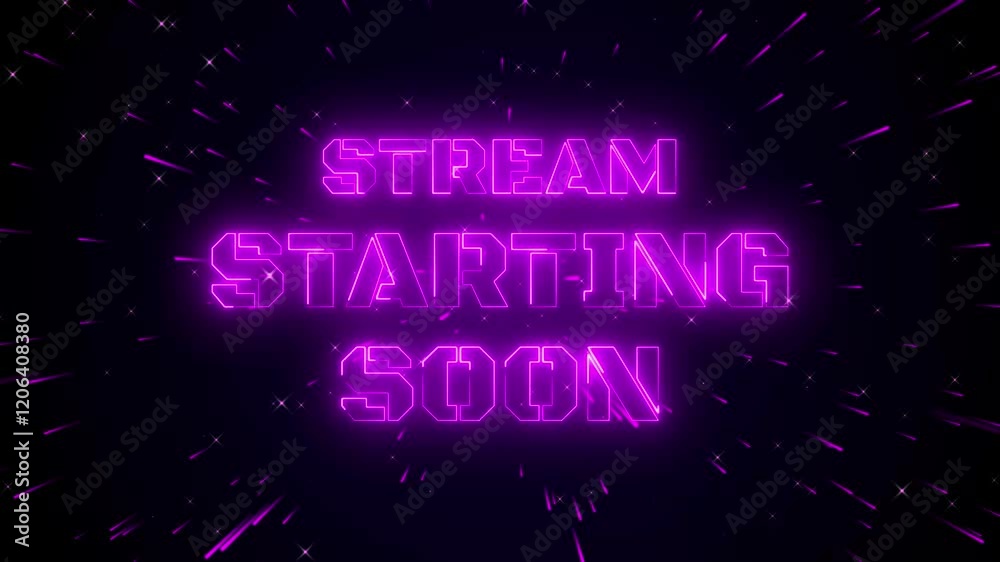 stream starting soon neon animated starting soon neon light meteor galaxy outer space 4k looping intro