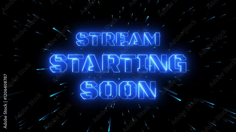 stream starting soon neon animated starting soon neon light meteor galaxy outer space 4k looping intro