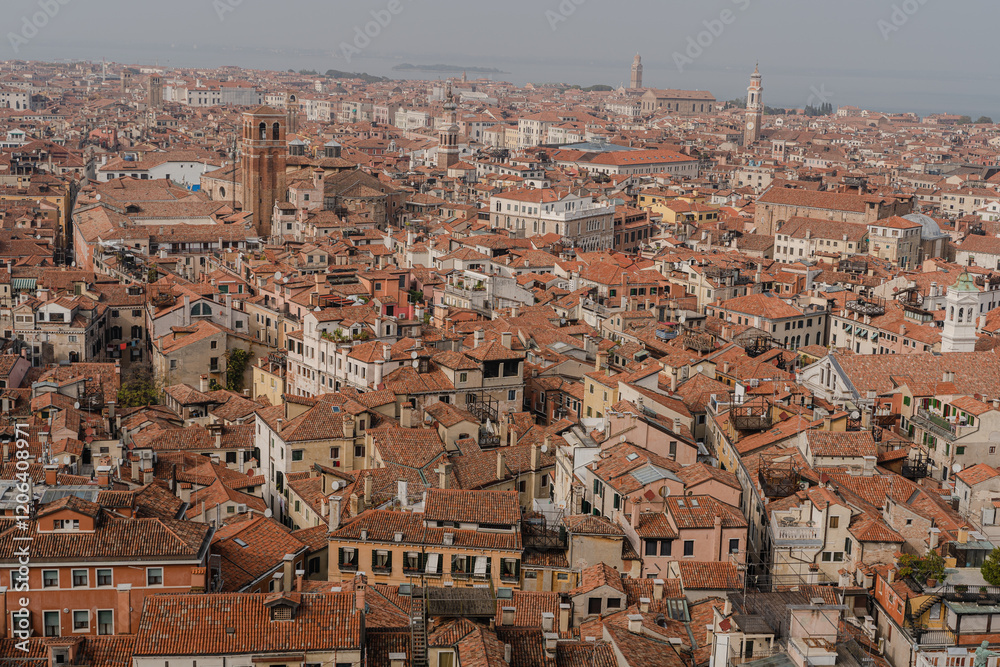 Venice overview. Shooting from above. View of the old city. Venice overview. Shooting from above. View of the old city.