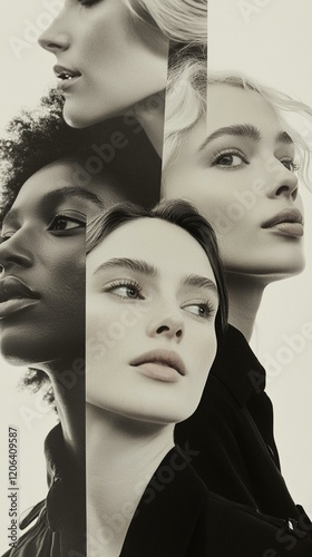 A conference call in progress with professionals from different locations connected virtually, symbolizing hybrid work arrangements. Models aged 30-50, diverse in gender, engaged in the call