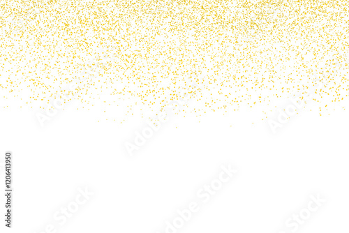 Aesthetic golden confetti sparkles with falling golden dust lights, golden dust particles shine, abstract luxury golden confetti border is scattered with glitter dust, golden glowing dust