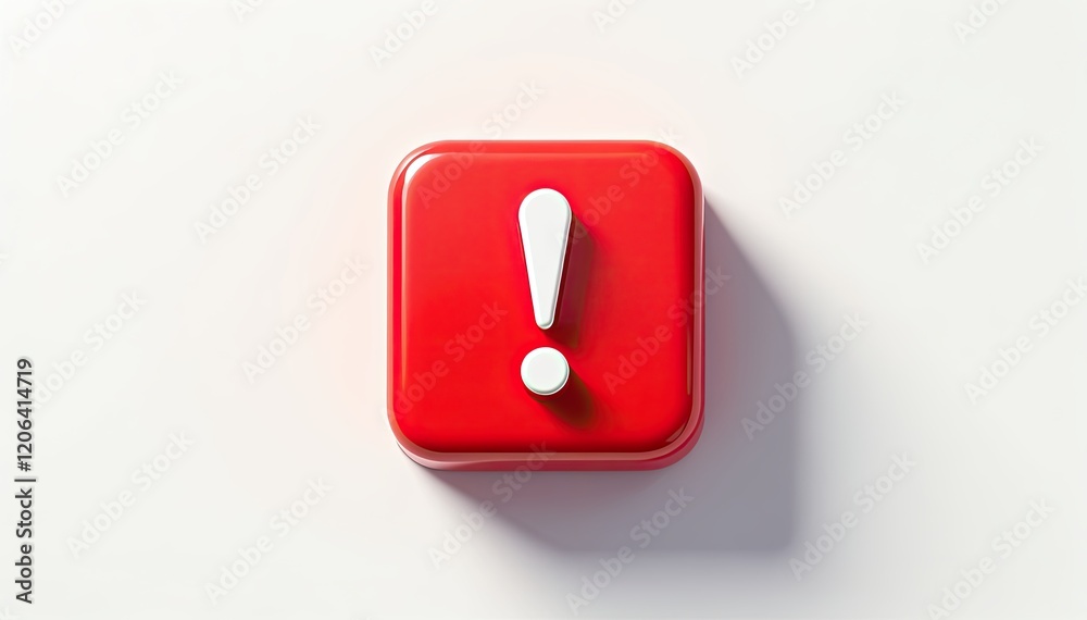 Red square with exclamation mark. A simple, bold visual alert. Perfect for warning, notification, or attention-grabbing designs. Red square with exclamation mark. A simple, bold visual alert. Perfect for warning, notification, or attention-grabbing designs.