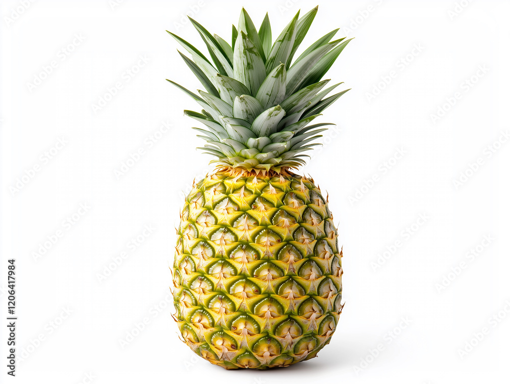 Fototapeta premium Fresh pineapple isolated against a white background