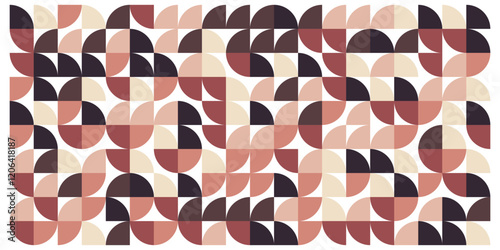 Vintage poster with abstract geometric pattern, wall art, template, layout with elements of primitive shapes