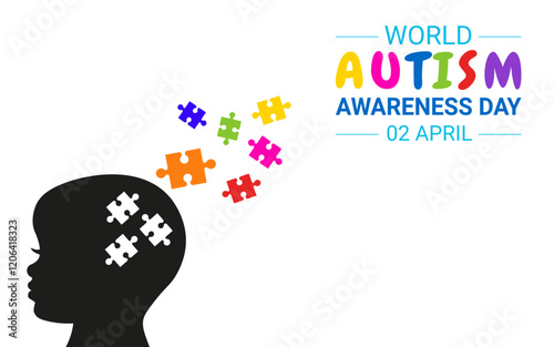 Vector illustration on the theme of World Autism awareness day observed each year on April 2nd across the globe.