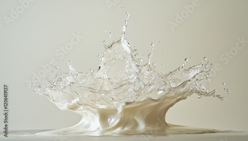 Liquid Creates Stunning Crown Splash,  A Dynamic Fluid Art Display in Slow Motion