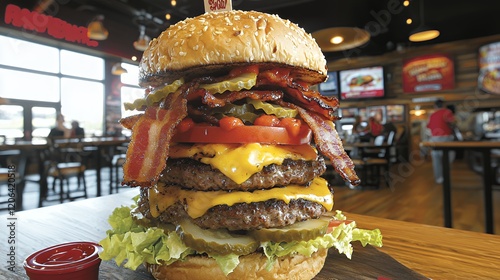 The Mammoth Burger: A Culinary Colossus at Red Robin Gourmet Burgers and Brews