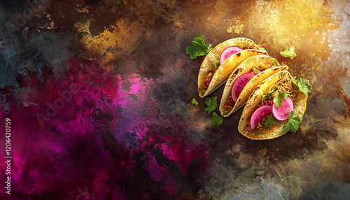 Delicious healthy tacos with fresh ingredients