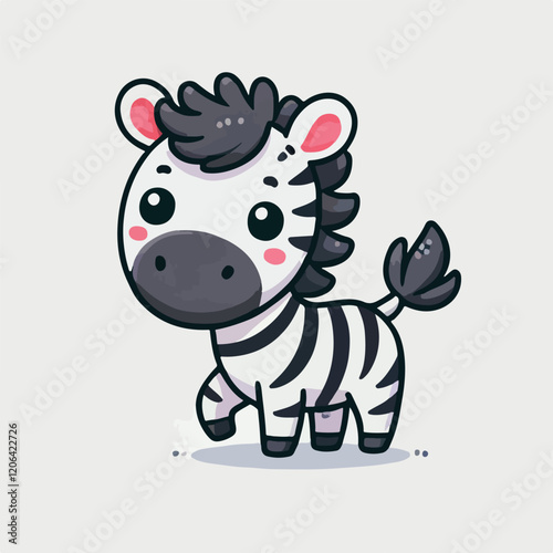 Adorable Zebra Illustration in flat design