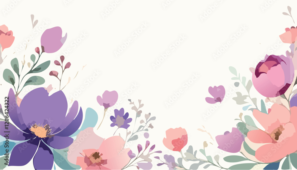Abstract vector art floral background vector, wallpaper with watercolor, leaf framed, flower, vivid foliage, aquarelle frame. Abstract vector art floral background vector, wallpaper with watercolor, leaf framed, flower, vivid foliage, aquarelle frame.