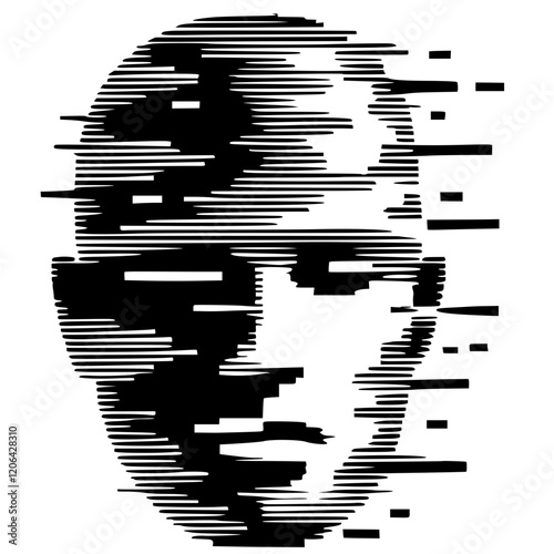 Glitch face silhouette