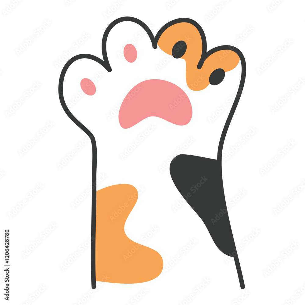Obraz premium Cartoon cat paws clipart illustration