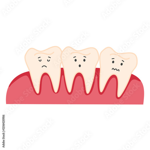 Crowding tooth icon. Dental problem concept