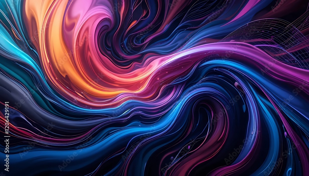 Fototapeta premium Abstract Swirling Colorful Liquid Paint Design