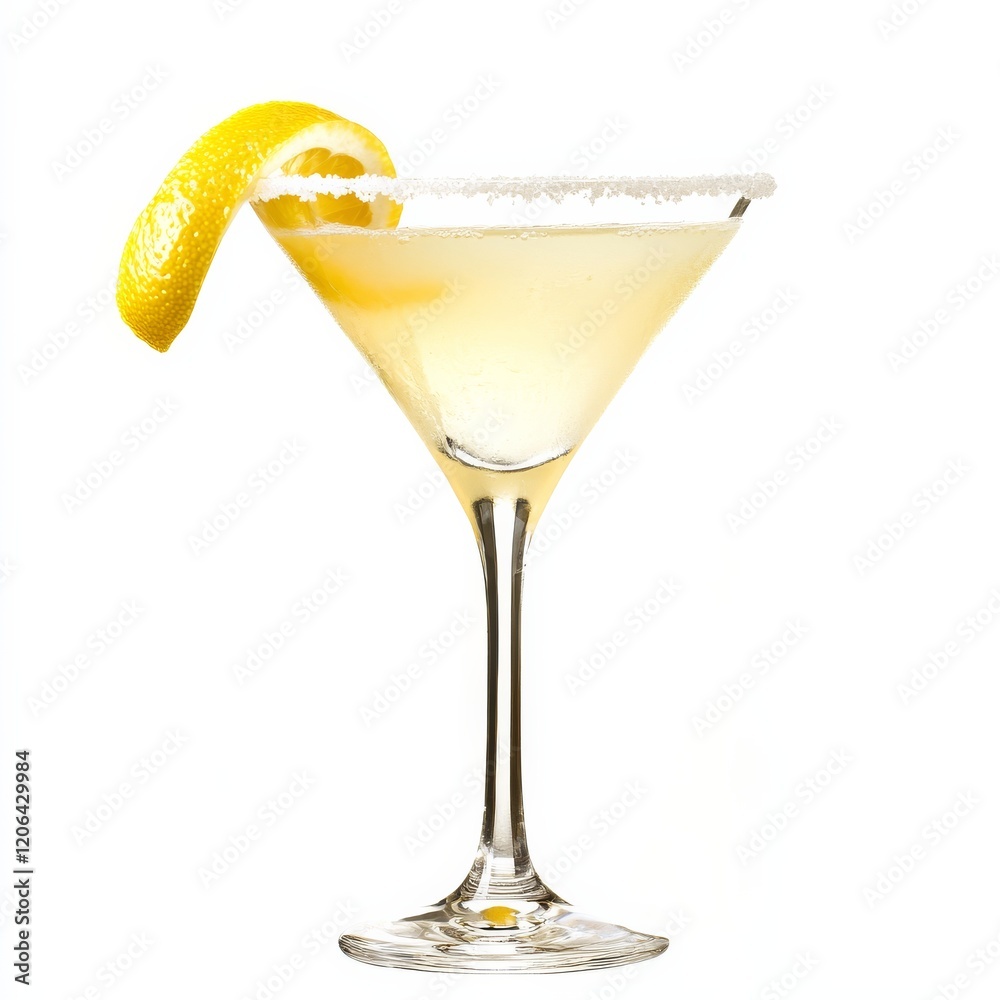 A refreshing and tangy Lemon Drop cocktail with vodka, triple sec, lemon juice A refreshing and tangy Lemon Drop cocktail with vodka, triple sec, lemon juice