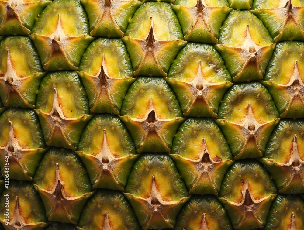 Close-up view of a pineapple s textured skin, showcasing the intricate pattern of its scales. Close-up view of a pineapple s textured skin, showcasing the intricate pattern of its scales.