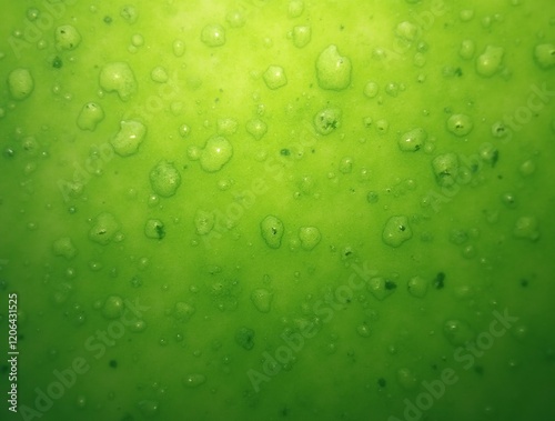 Close-up view of a lime s vibrant green surface, dotted with small water droplets.