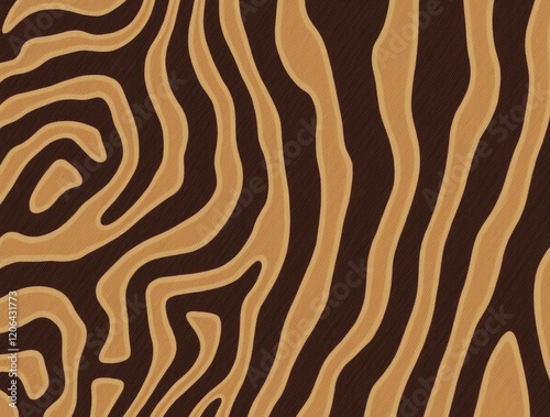 Beige and brown stripes in a wavy pattern.