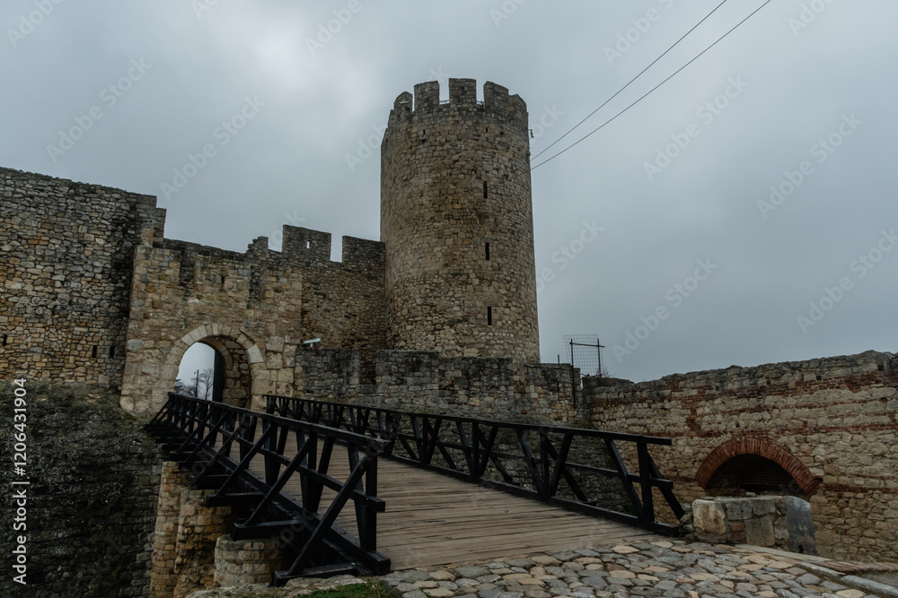 Entrance into the Belgrade Fortress on a heavily overcast winter day, Serbia Entrance into the Belgrade Fortress on a heavily overcast winter day, Serbia