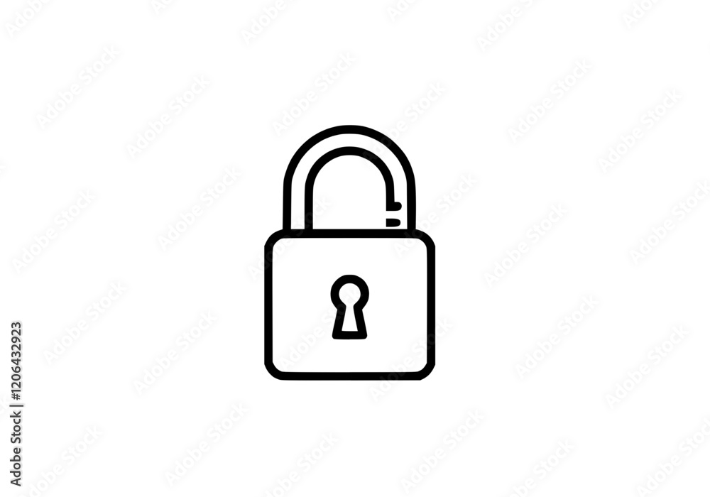 Padlock and security technology illustration icon for safety measures and protection Padlock and security technology illustration icon for safety measures and protection