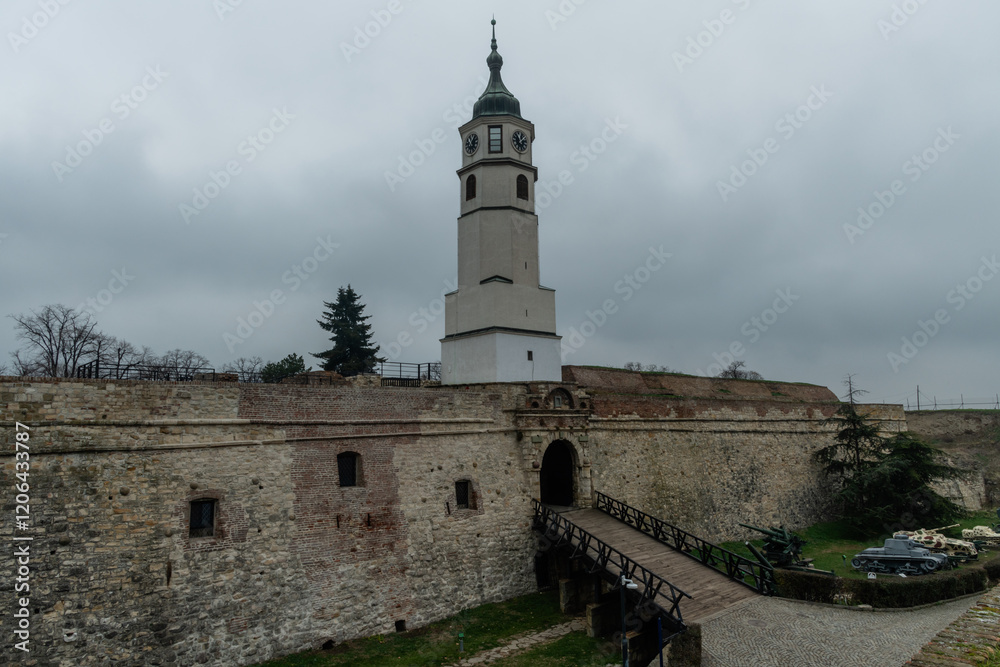 Prolom section and tower of the Belgrade Fortress in winter, Serbia Prolom section and tower of the Belgrade Fortress in winter, Serbia