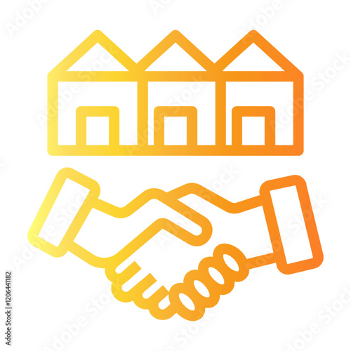 construction agreements Line Gradient Icon