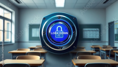 Lockdown alert in classroom school environment digital content safety awareness educational setting