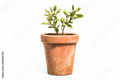 Wallpaper Mural Vintage Terracotta Pot with Green Foliage Plants for Home Decor Torontodigital.ca