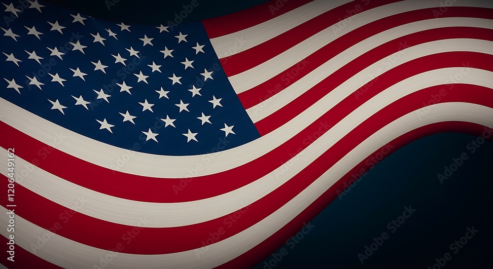 Fototapeta premium American Flag Wave, Happy 4th of July. Independence Day