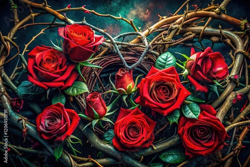 Entangled Passion: Roses and Ivy photo