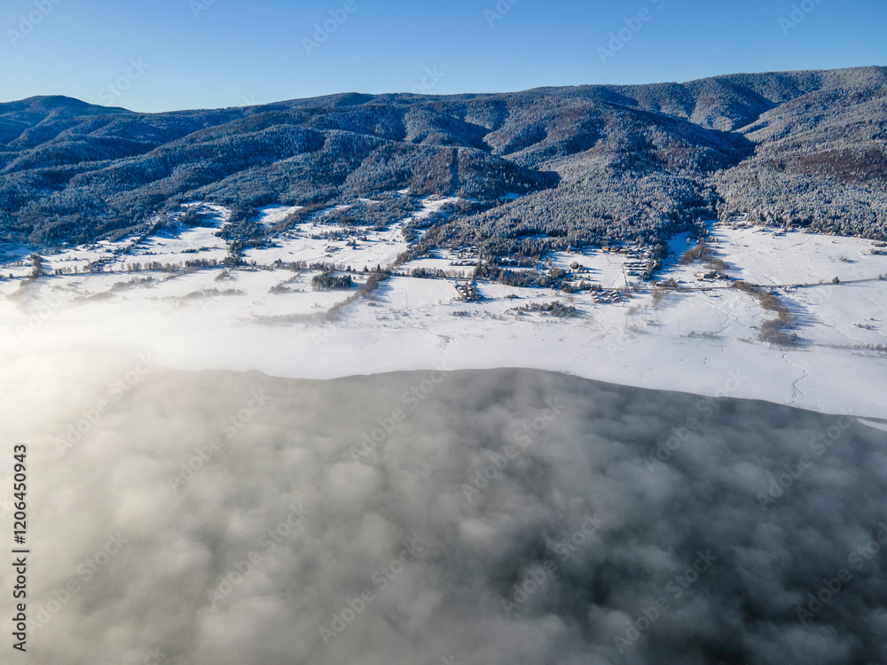 Batak Reservoir covered with clouds, Bulgaria Batak Reservoir covered with clouds, Bulgaria