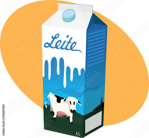 Box of milk - one liter - milk in portuguese