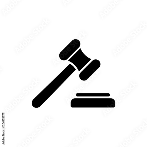 Gavel icon vector illustration. judge gavel sign and symbol. law icon. auction hammer