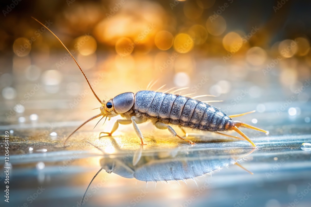 Silverfish on Floor - Running Insect Macro Photography Silverfish on Floor - Running Insect Macro Photography