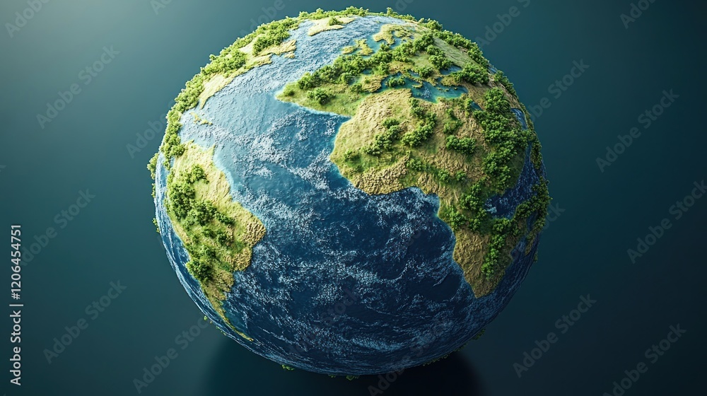 Fototapeta premium Green Planet Earth Reforestation Globe