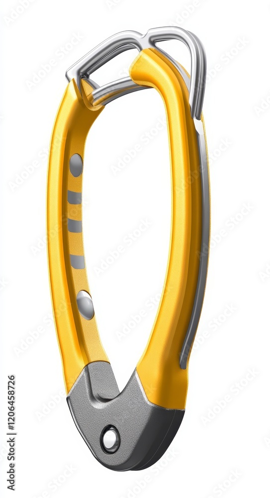 Yellow and gray climbing carabiner isolated on white background. (1) Yellow and gray climbing carabiner isolated on white background. (1)