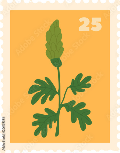 Rectangle Flower Postmark
