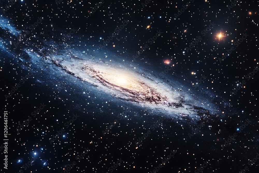 Fototapeta premium A stunning view of a spiral galaxy in deep space.