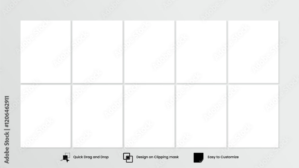 Moodboard template. 10 potrait Photo collage grid. Vector. Mood board design. Mosaic frame banner. social media layout. Moodboard template. 10 potrait Photo collage grid. Vector. Mood board design. Mosaic frame banner. social media layout.